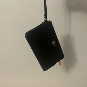 Coach Black Clutch Wristlet with Metallic Logo